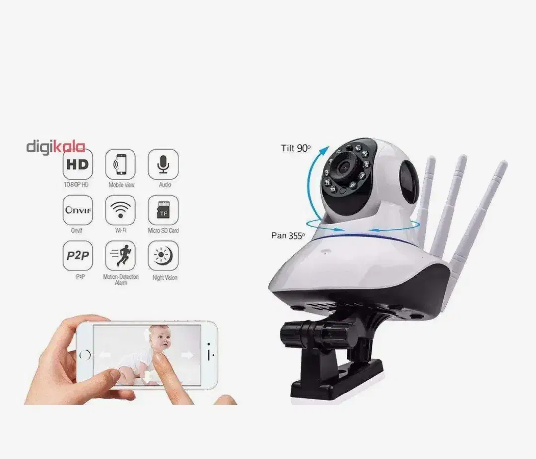 دوربین مدار بسته (دارای وای فا سر خود و رم خور)|دوربین مداربسته|ایذه, |دیوار