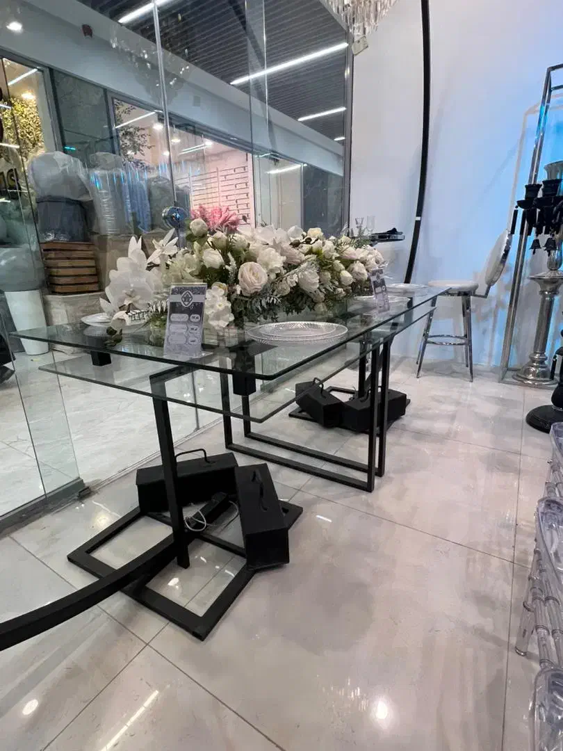 میز شیشه ای دوطبقه مدل دیبا/تالار تشریفات خانه عقد|عمده‌فروشی|چالوس, |دیوار