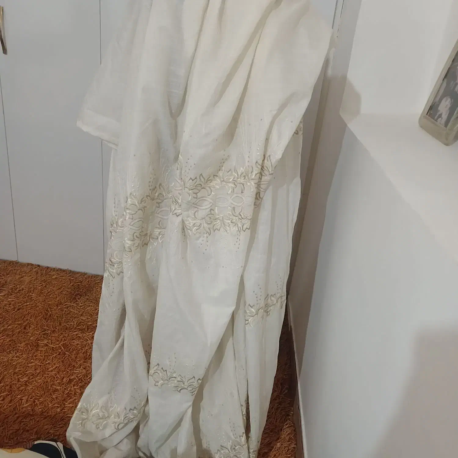 پرده سفید خیلی مدت کمی استفاده شده|پرده، رانر، رومیزی|برازجان, |دیوار