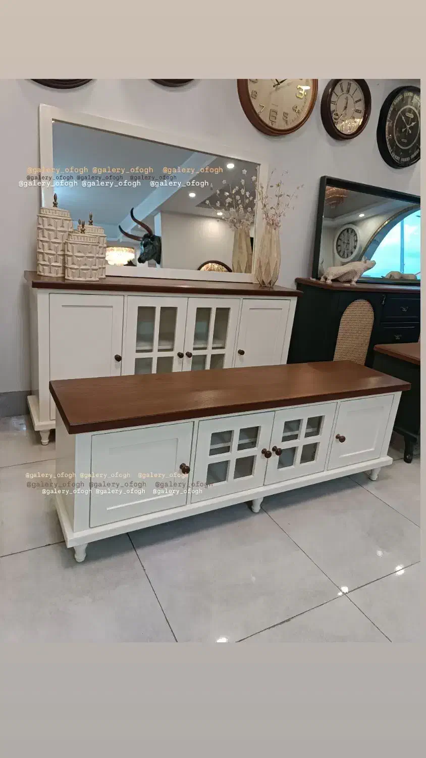 آینه کنسول و ست میز تی وی مدل آتوسا|بوفه، ویترین، کنسول|رشت, استقامت ۱|دیوار
