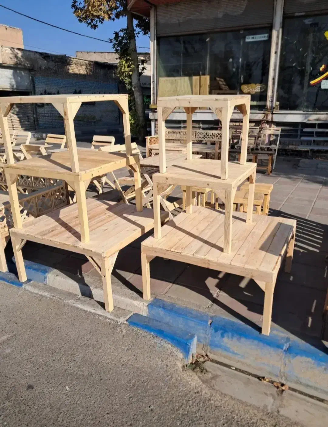 کرسی چوبی قوجایی 80 در 80 سانت مربع با لوازم کامل|بخاری، هیتر، شومینه|تهران, شهرک ولیعصر جنوبی|دیوار