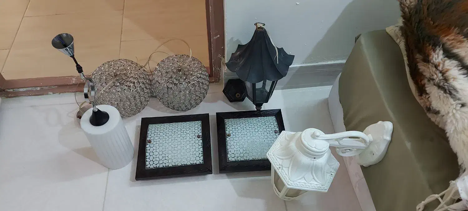 لوستر نگین دار و دیوار و سقفی|لوستر و چراغ آویز|قائم‌شهر, |دیوار