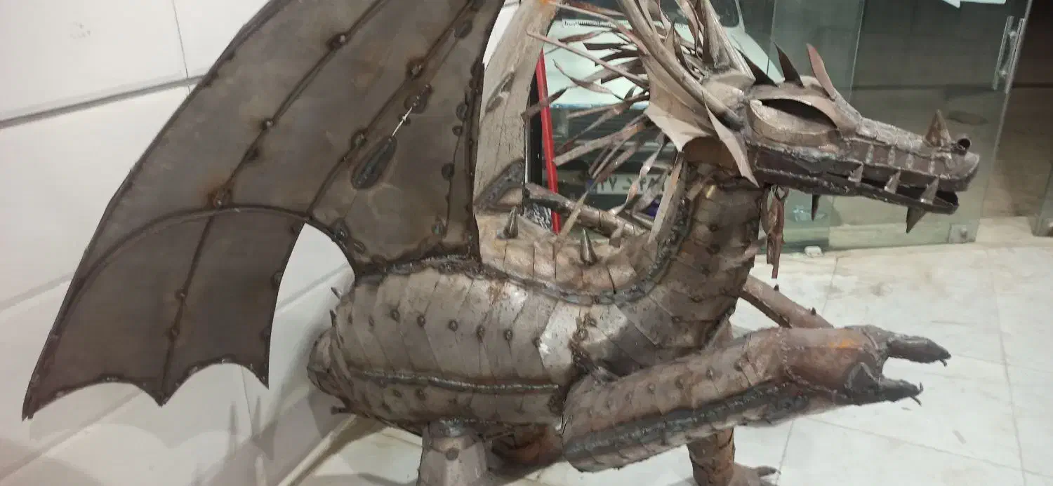 مجسمه دستساز اژدها/کافه/رستوران/بوم گردی|مجسمه، تندیس، ماکت|بجنورد, |دیوار