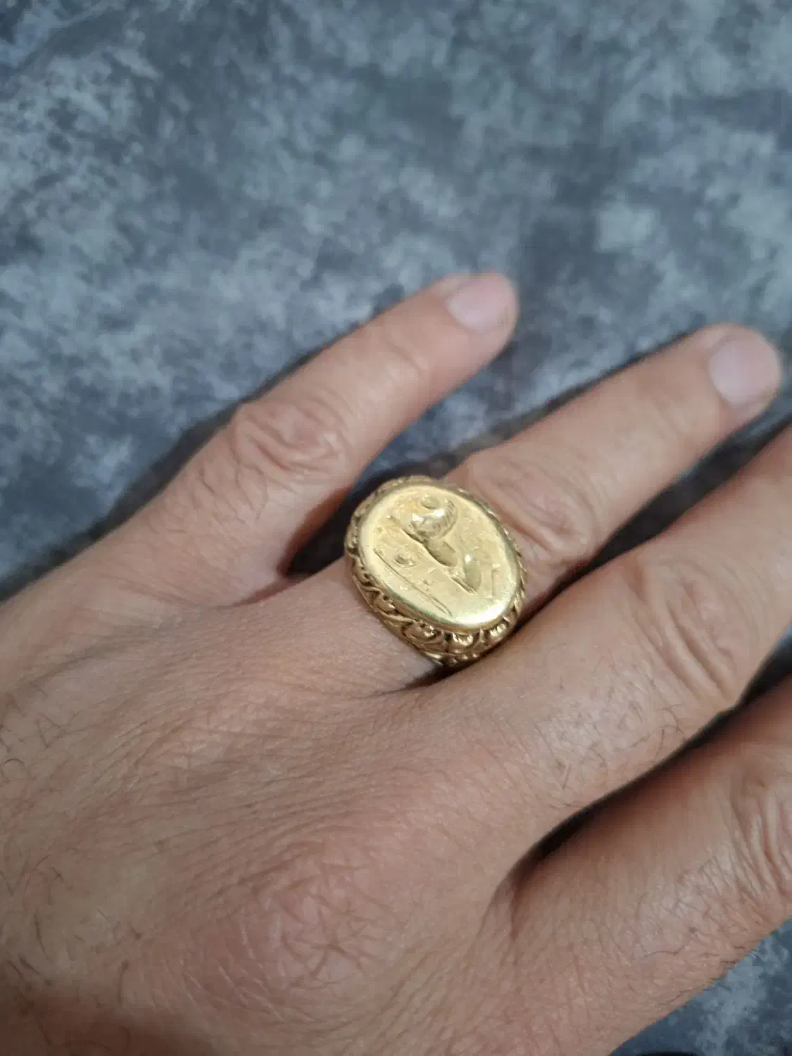 انگشتر قدیمی دست سازبرنزی شیر نشان|بدلیجات|کرمانشاه, |دیوار