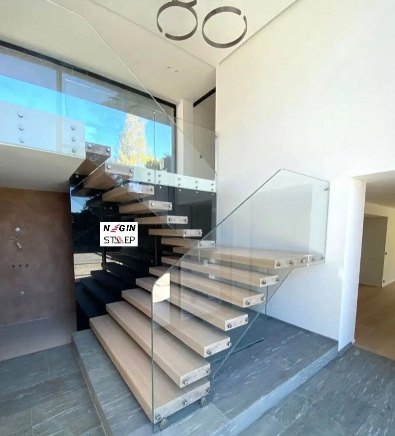 نرده شیشه ای سکوریت لمینیت راه‌پله اسپیگات|خدمات پیشه و مهارت|چهاردانگه (تهران), |دیوار