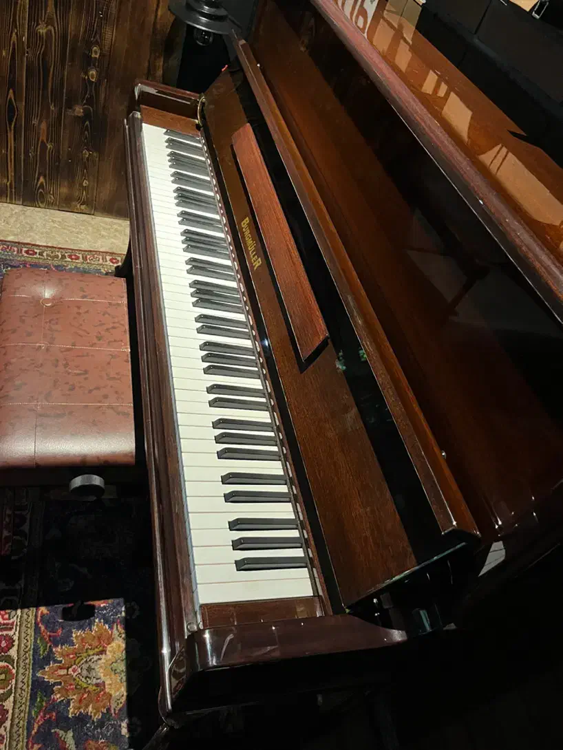 پیانو اگوستیک برند برگمولر رنگ ماهگونی|پیانو، کیبورد، آکاردئون|رامسر, |دیوار