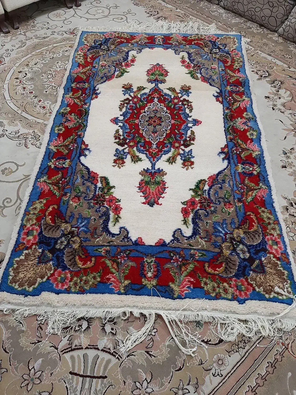 فرش دستباف زرنیم ۱۱۰ ۱۶۰ نو|فرش|همدان, |دیوار