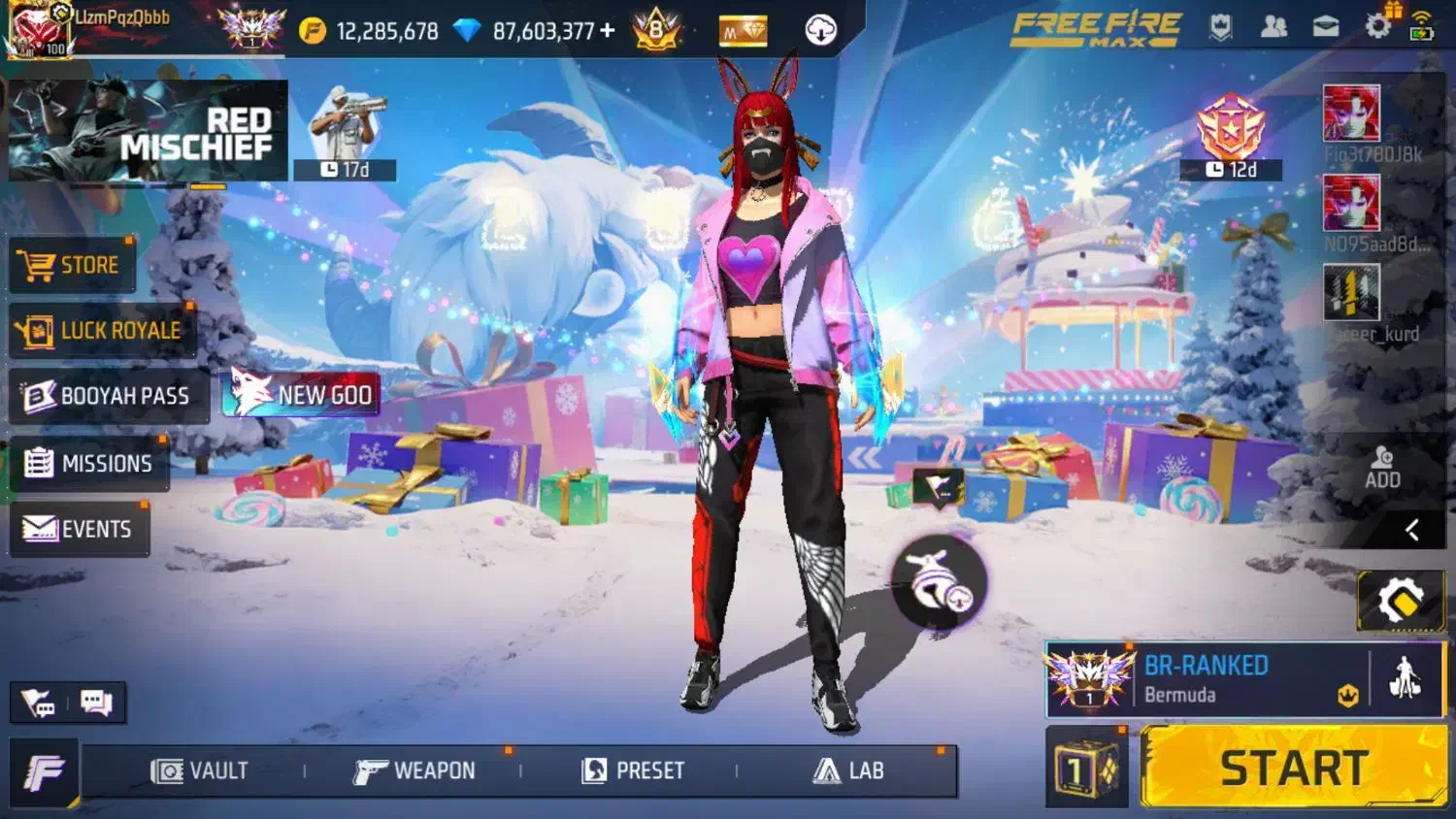 اکانت فری فایر مود شده|کنسول، بازی ویدئویی و آنلاین|قائم‌شهر, |دیوار