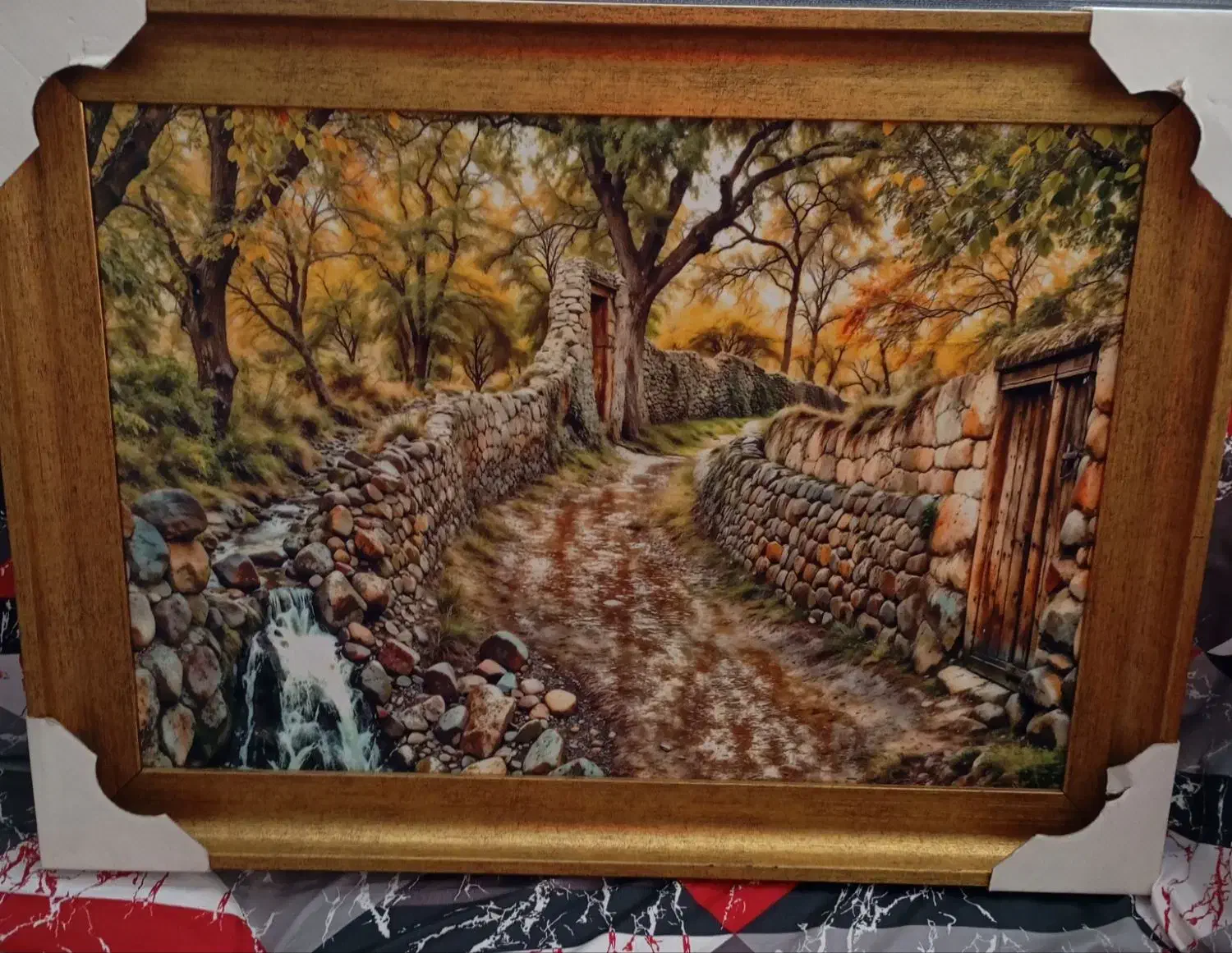 تابلو مخمل با قاب طلایی|تابلو، نقاشی، عکس|شیراز, فرگاز|دیوار