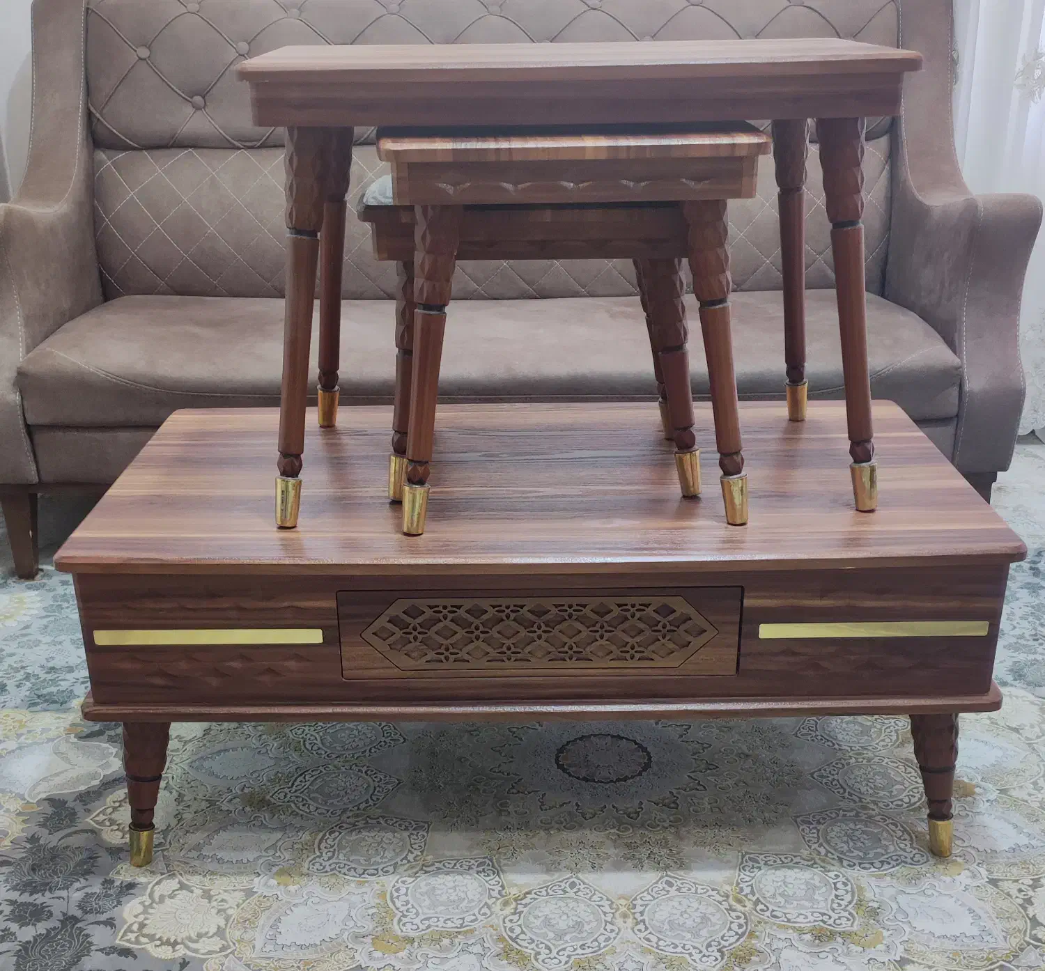 میز جلو مبلی و عسلی ۴ تیکه|مبلمان خانگی و میز عسلی|سیرجان, |دیوار