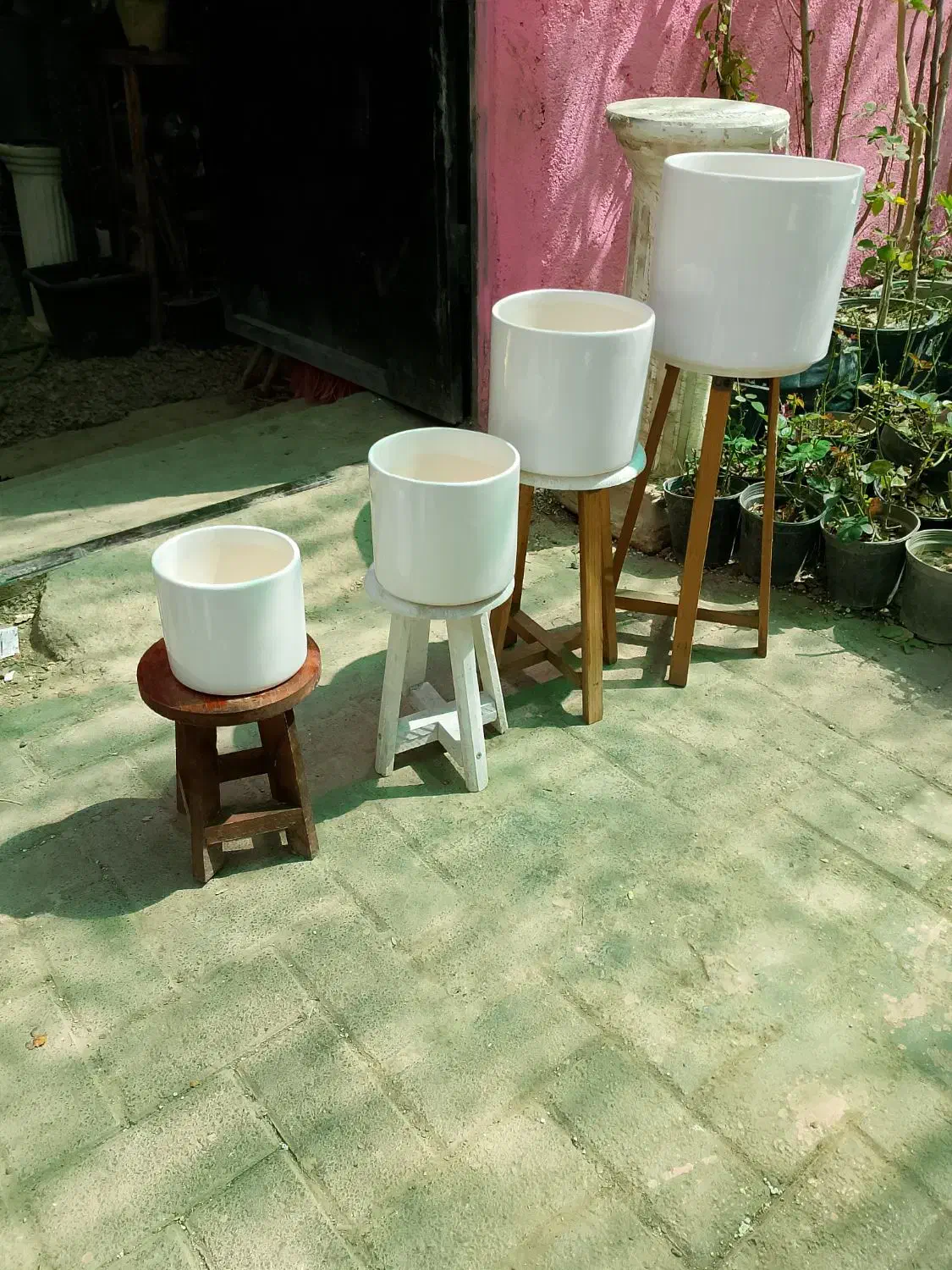 گلدان استوانه ۴تایی|گل و گیاه طبیعی|مشهد, آزادشهر|دیوار