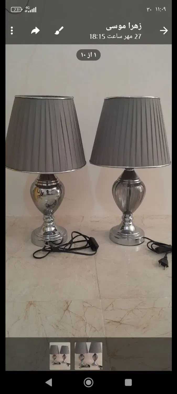 اباژور رو میزی جفت|چراغ خواب و آباژور|شهریار, شهرک نماز (دینار آباد)|دیوار