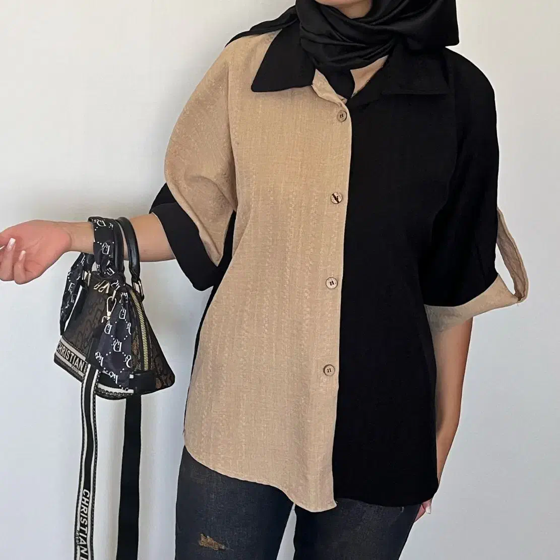 شومیز ترکیبی دو رنگ|لباس|رضوانشهر, |دیوار