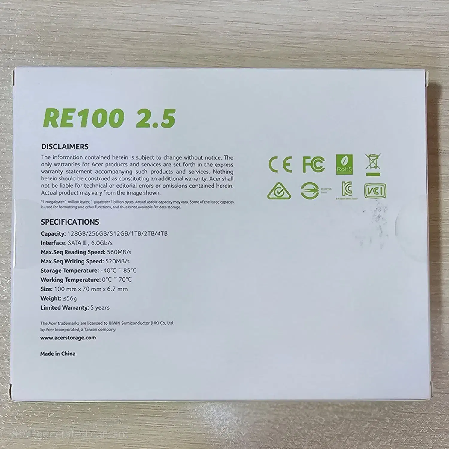 اس اس دی گیگ ۵۱۲ SSD ACER RE100|قطعات و لوازم جانبی رایانه|اصفهان, رکن الدوله غربی|دیوار