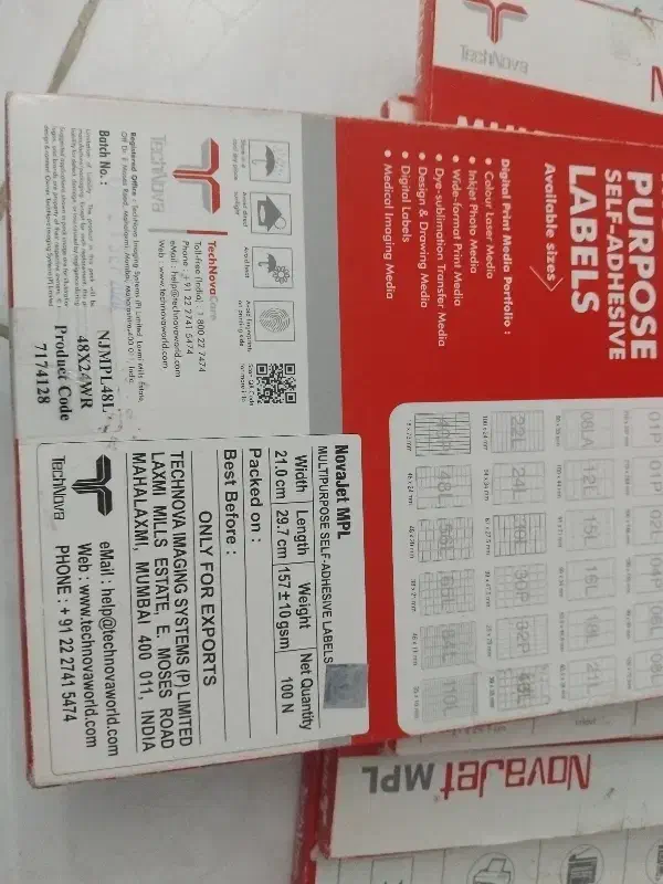 لیبل مات لیزری 100 برگی A4  نواجت|پرینتر، اسکنر، کپی، فکس|مشهد, هفت تیر (آب و برق)|دیوار