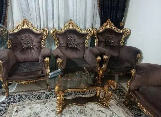 مبل استیل+جلو مبلی+۲عسلی باچوب وپایه های بسیارمحکم|مبلمان خانگی و میز عسلی|تهران, خزانه|دیوار