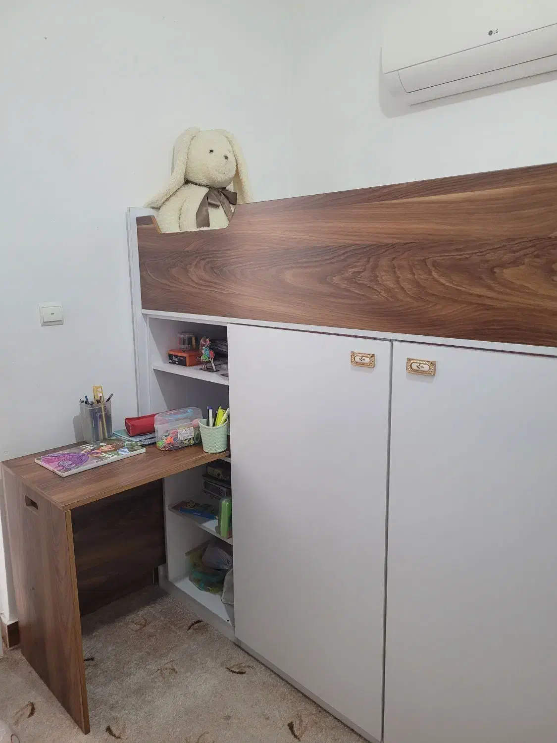 تخت دو طبقه کودک و نوجوان|تخت و سرویس خواب|رشت, معلم|دیوار