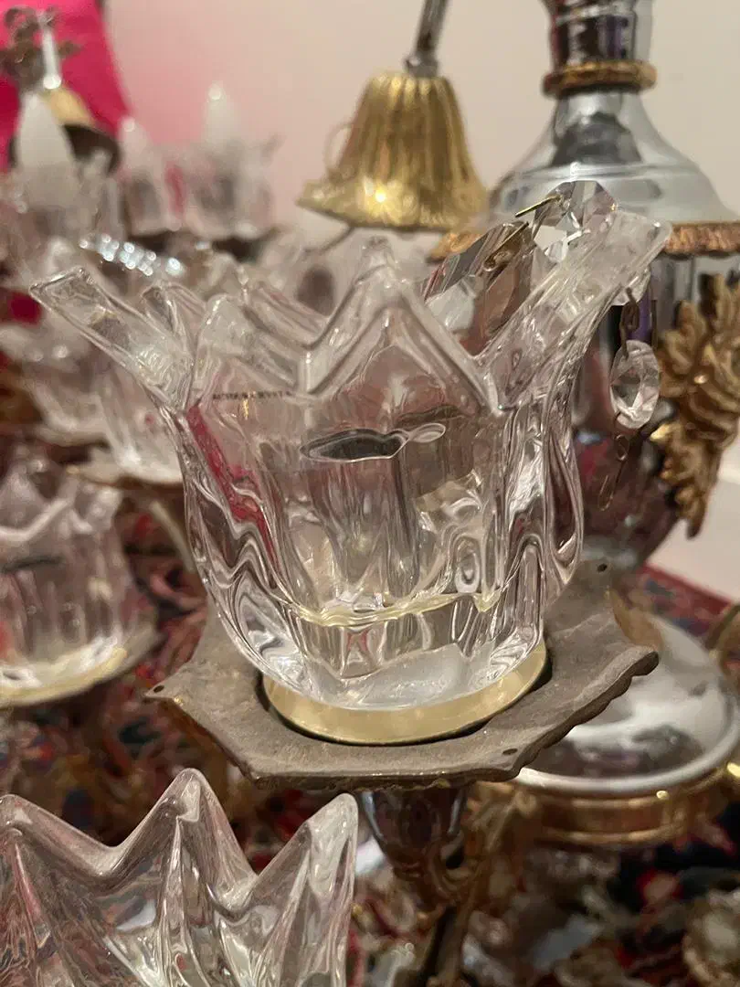 فروش دو عدد لوستر برنج ابکاری شده|لوستر و چراغ آویز|تهران, بنیهاشم|دیوار