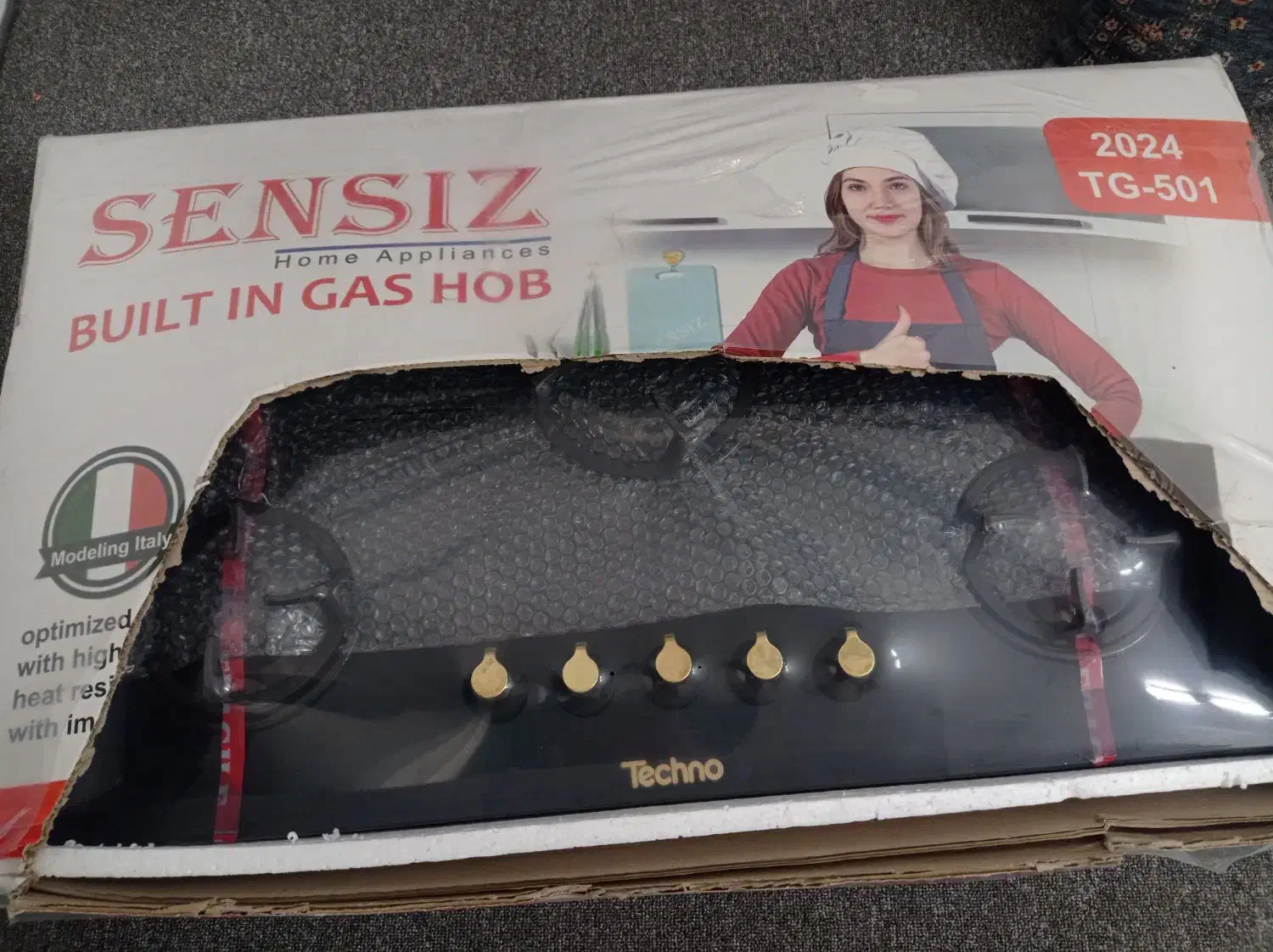 گاز رومیزی شیشه ای۵شعله|اجاق گاز و لوازم برقی پختوپز|علیآباد کتول, |دیوار