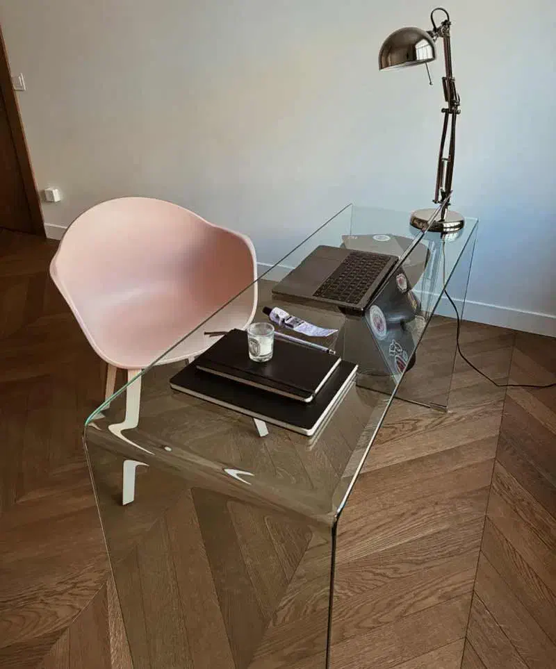 میز شیشه‌ای کامپیوتر ۱۶ میل % مستقیم از تولیدی|میز تحریر و کامپیوتر|باغستان, |دیوار