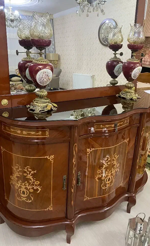 آینه کنسول معرق چوبی ۳ درب|بوفه، ویترین، کنسول|تبریز, |دیوار