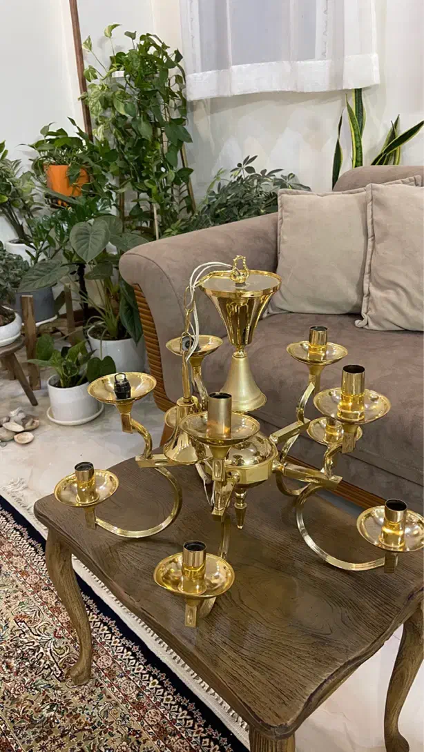 * لوستر ۵ شاخه و ۴ شاخه آب طلا *|لوستر و چراغ آویز|اصفهان, بهرام‌آباد|دیوار