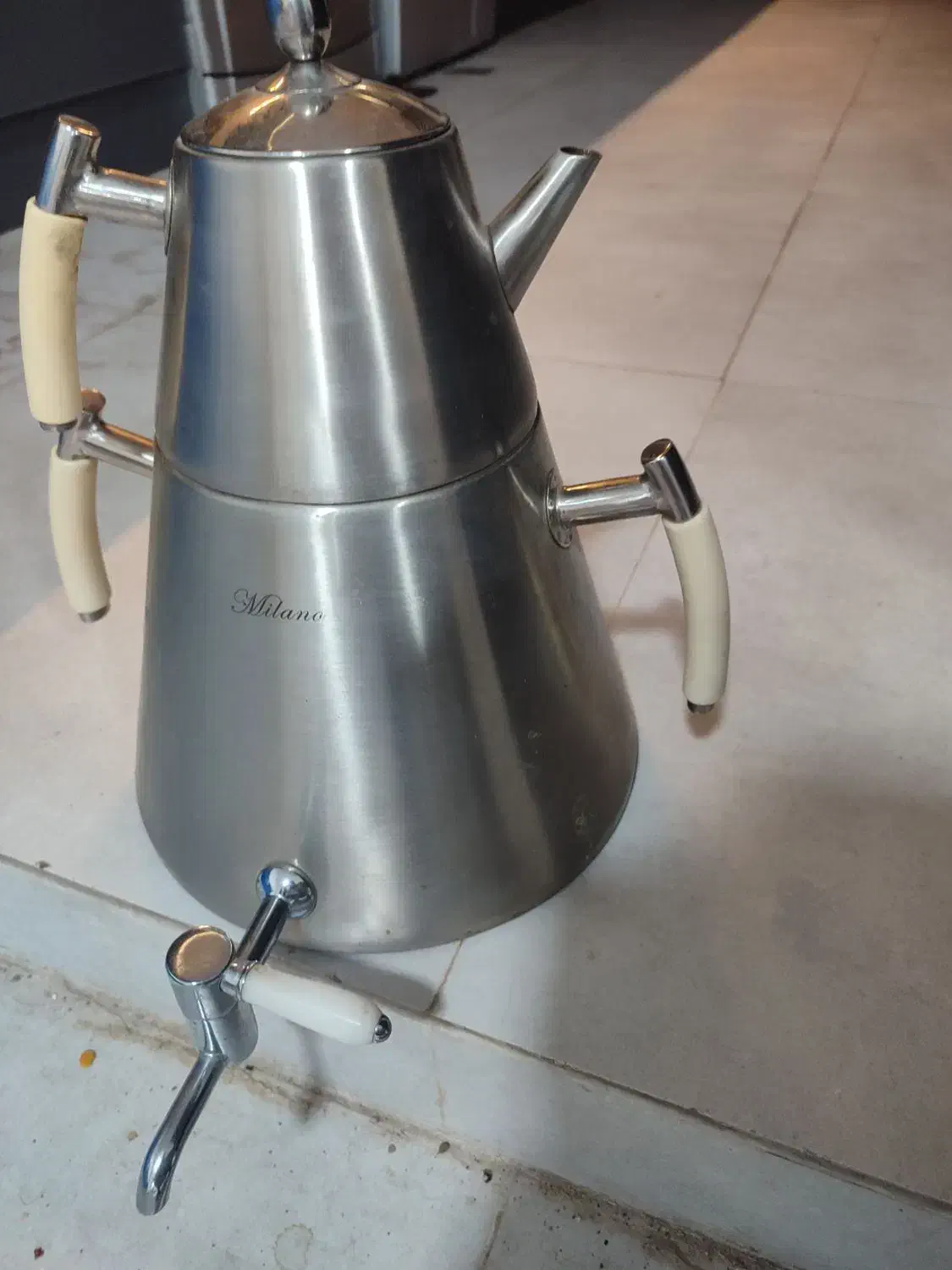 کتری قوری شیر دار تمام استیل|سماور، چایساز، قهوهساز|اهواز, کوی مهدیس|دیوار