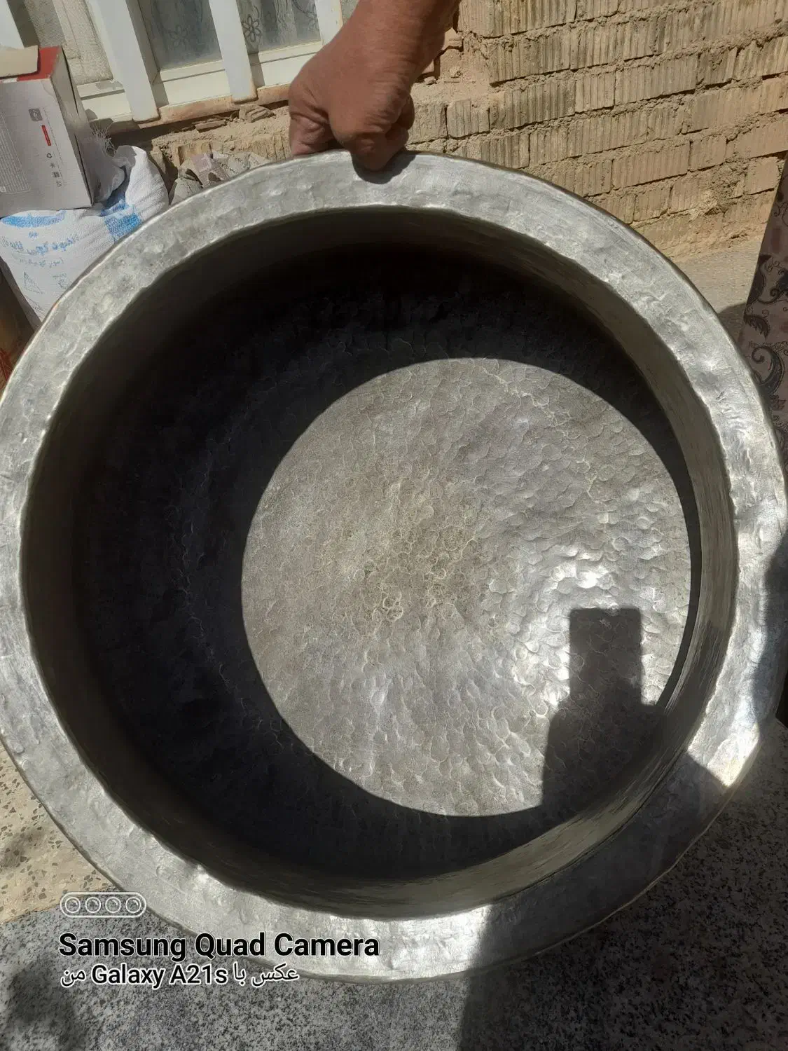 دیگ مسی چکشی قدیمی.یادگار گذشتگان با مرام|ظروف پخت‌وپز|آباده, |دیوار