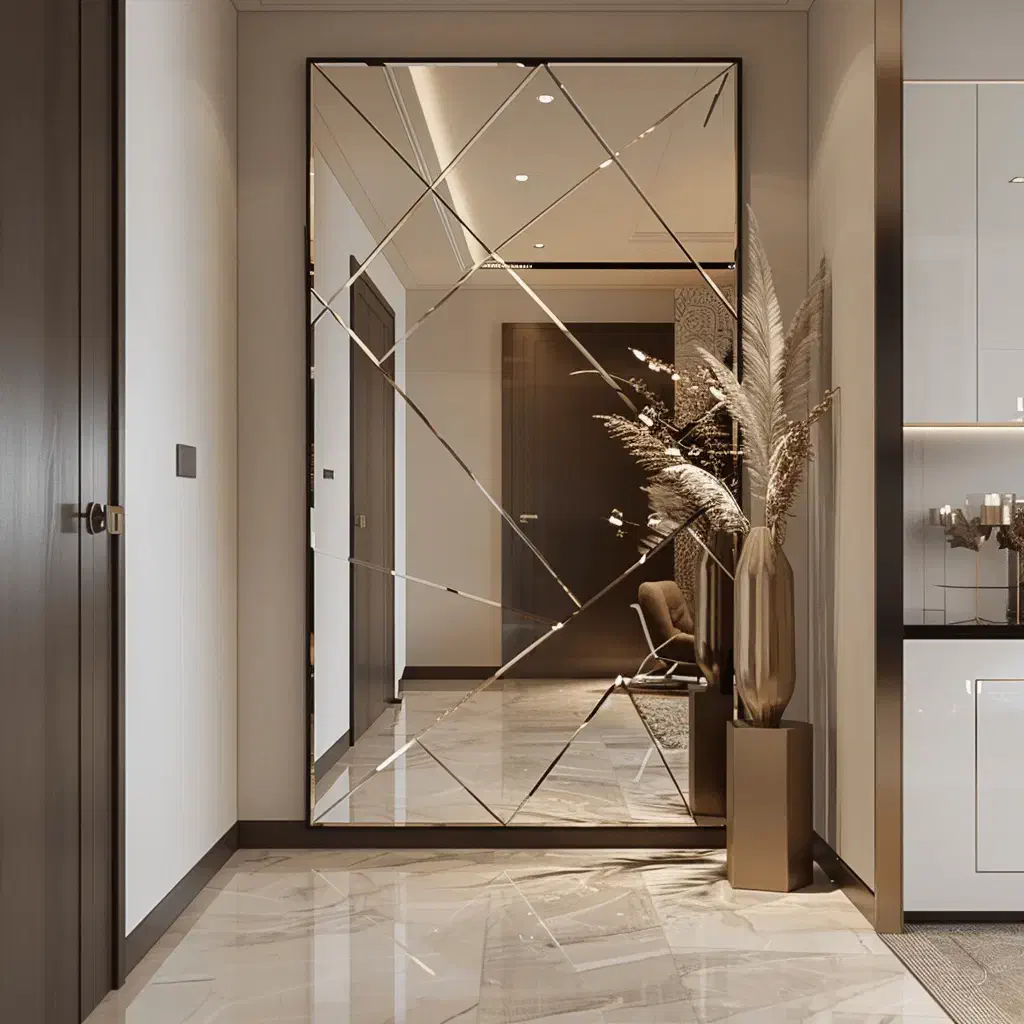 آینه مدرن طرح دار|آینه|تهران, ستارخان|دیوار