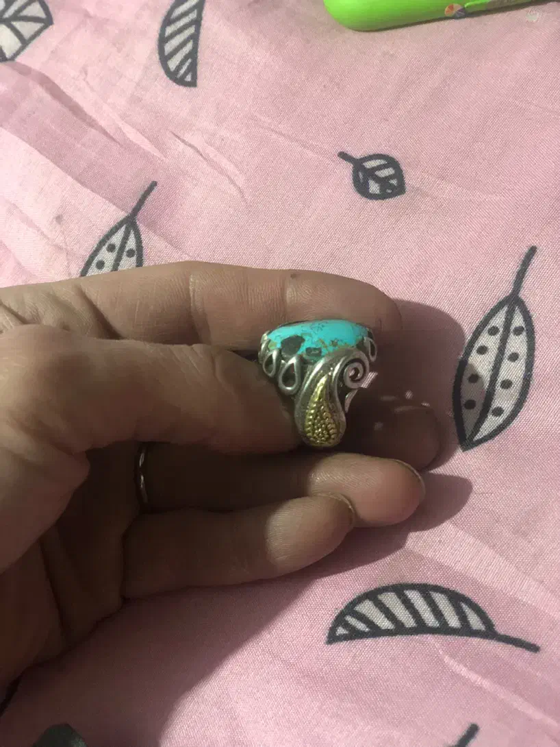 انگشتر نقره نگین فیروزه اصل|جواهرات|تهران, بریانک|دیوار