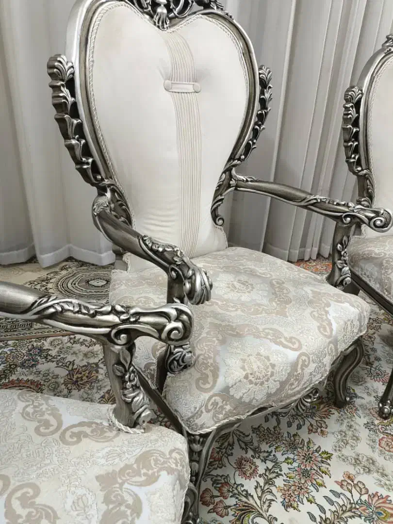 مبل سلطنتی۹نفره بامیزوعسلی(یکسال کارکرده|مبلمان خانگی و میز عسلی|ابریشم, |دیوار