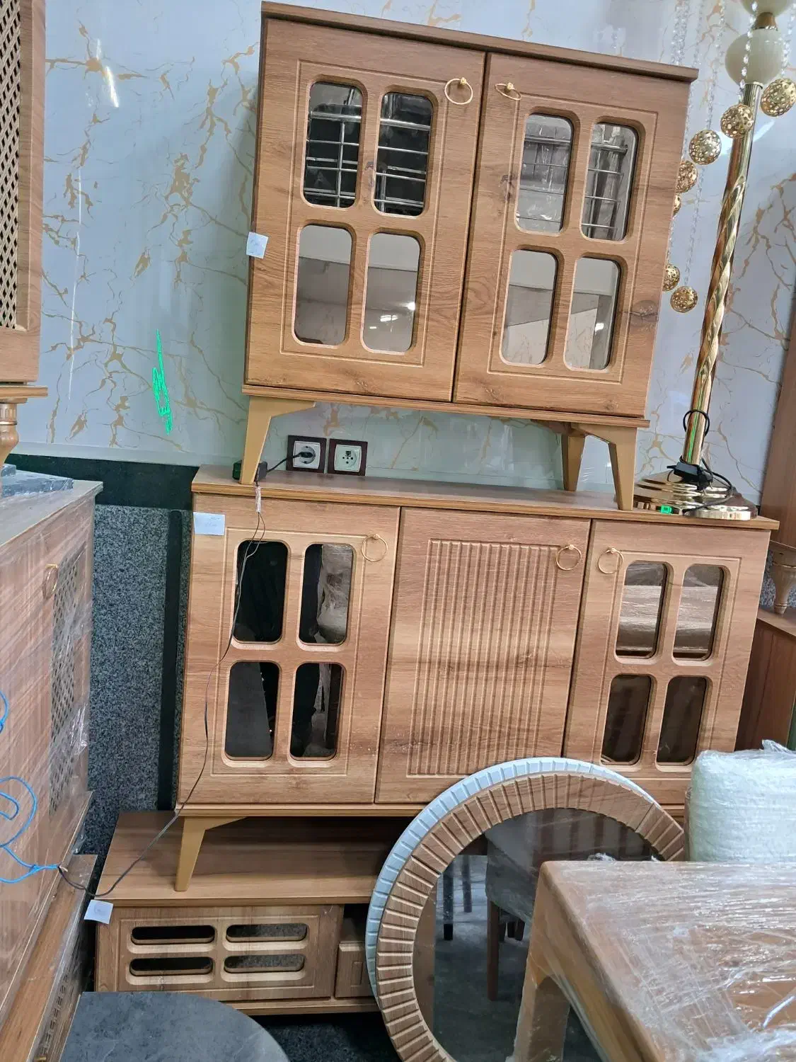 ست کامل آینه کنسول ،میز تلویزیون و جای کفش و آینه|بوفه، ویترین، کنسول|مشگین شهر, |دیوار