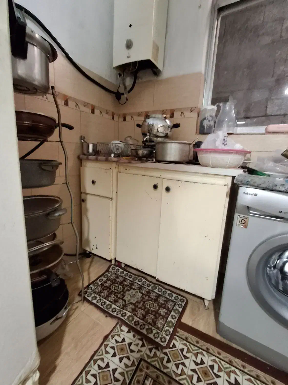کابینت فلزی صنایع سنگین با هود و گاز و سینک و شیر|آب‌چکان و نظم‌دهنده ظروف|رشت, دیانتی|دیوار