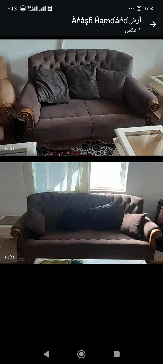 یک مبل دونفره یک کاناپه سه نفره|مبلمان خانگی و میز عسلی|شیرود, |دیوار