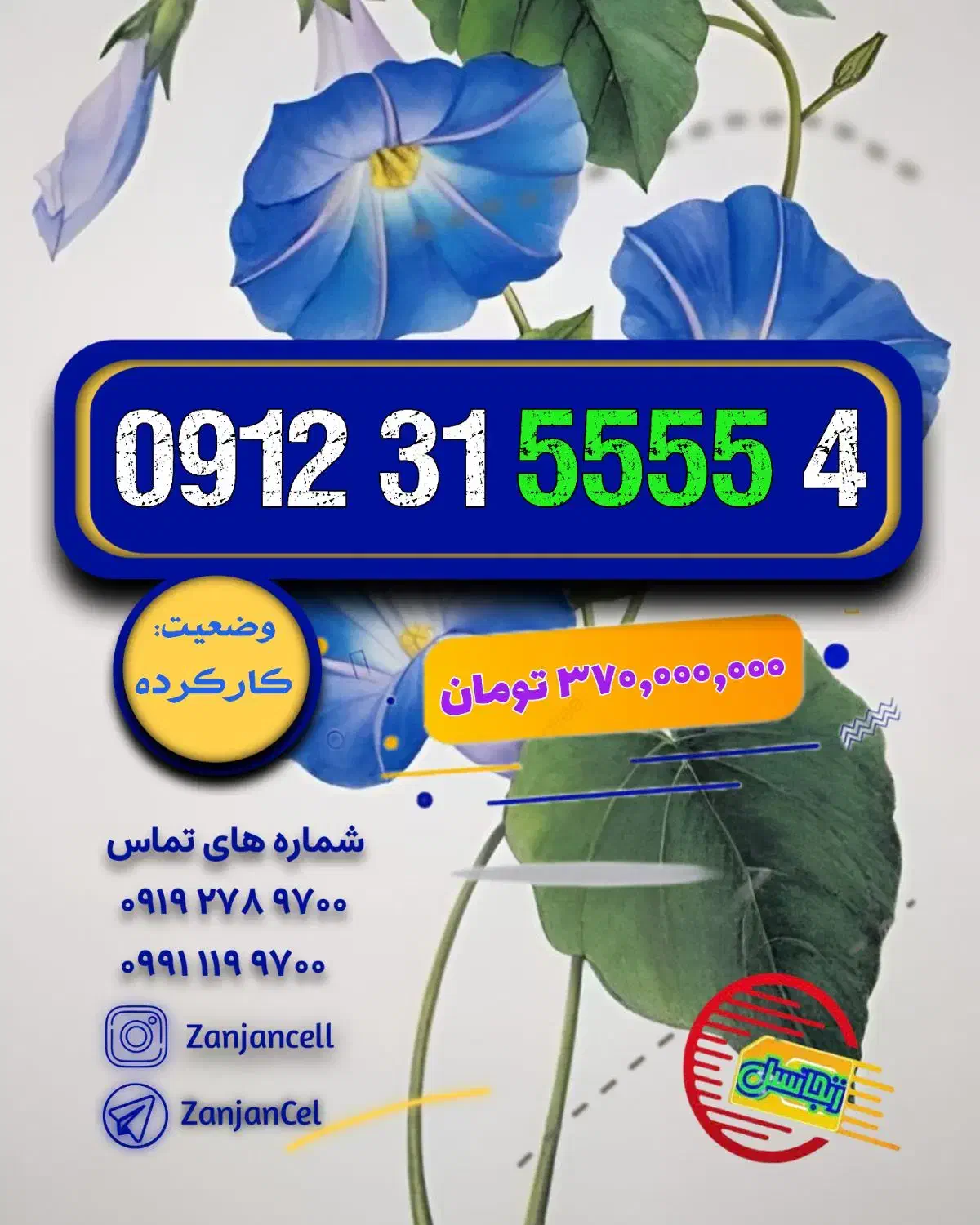 این خط میلیاردرت میکنه 0912.31.55550|سیم‌کارت|زنجان, |دیوار