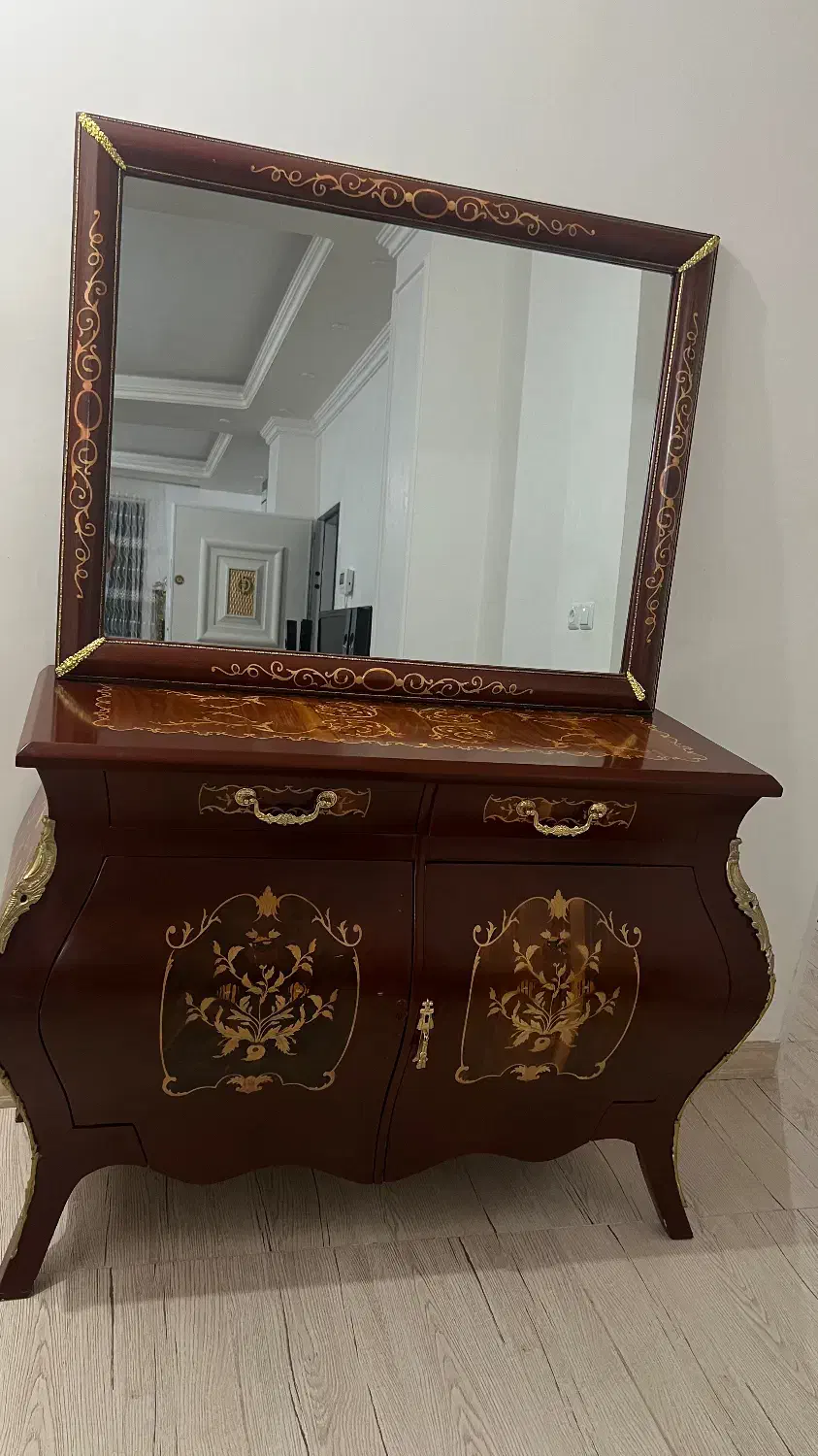 آینه کنسول چوبی|بوفه، ویترین، کنسول|سلماس, |دیوار