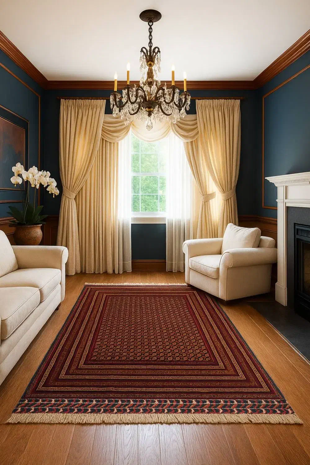 فرش دستباف (بساک)کرک افغان باف ریز ظریف|فرش|مشکیندشت, |دیوار