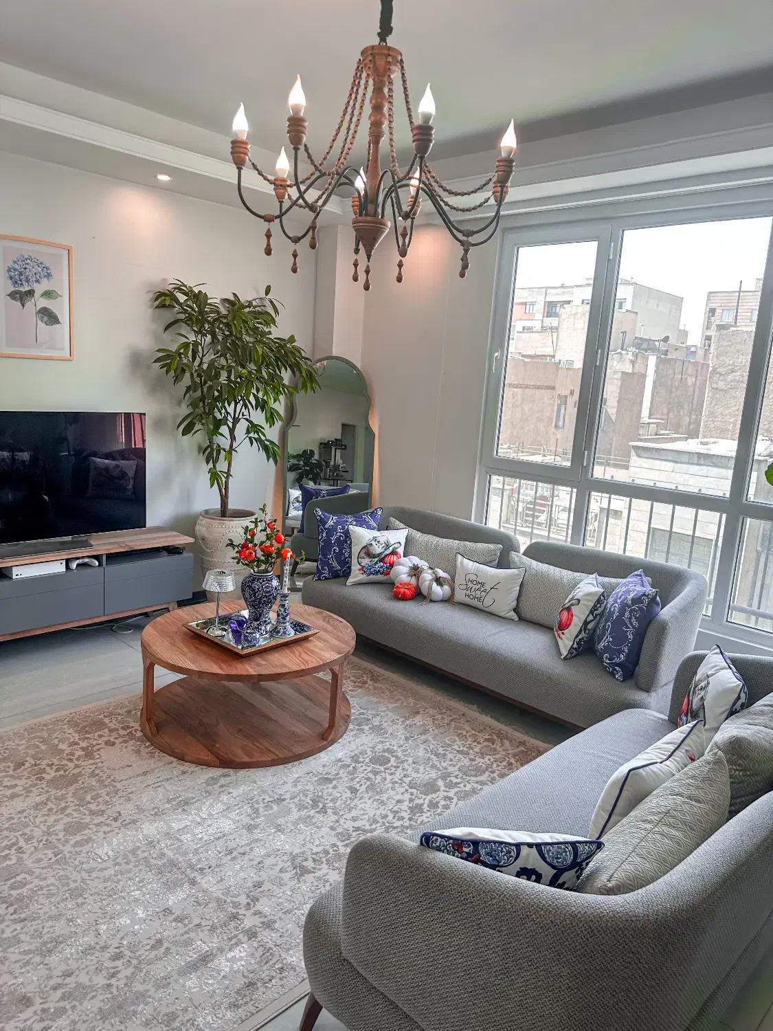 لوستر چوبی ۸شعله|لوستر و چراغ آویز|تهران, نظام‌آباد|دیوار