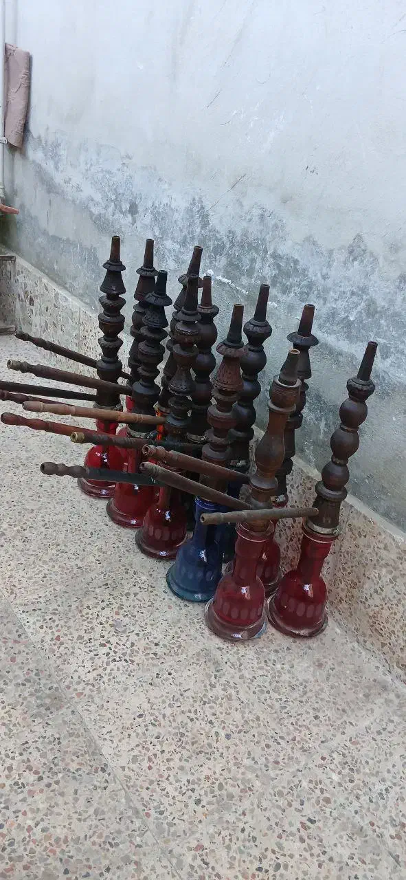 12عددقلیان چوب سرخ دار کامل باهمه چی|کلکسیون و سرگرمی|گرگان, |دیوار