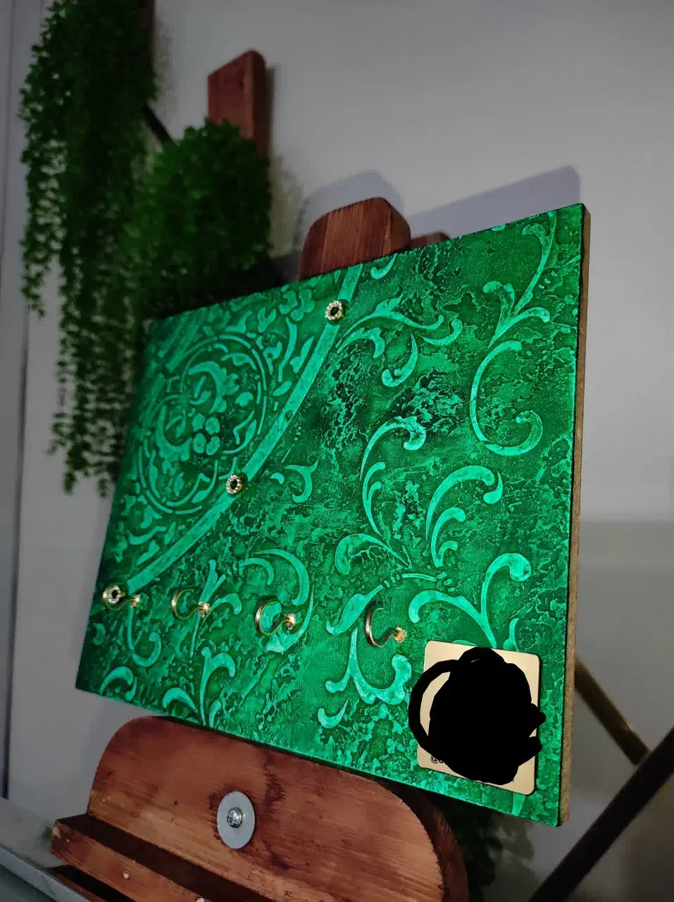 جاکلیدی پتینه سبز یشمی هنری دست ساز|صنایع دستی و سایر لوازم تزئینی|دوگنبدان, |دیوار