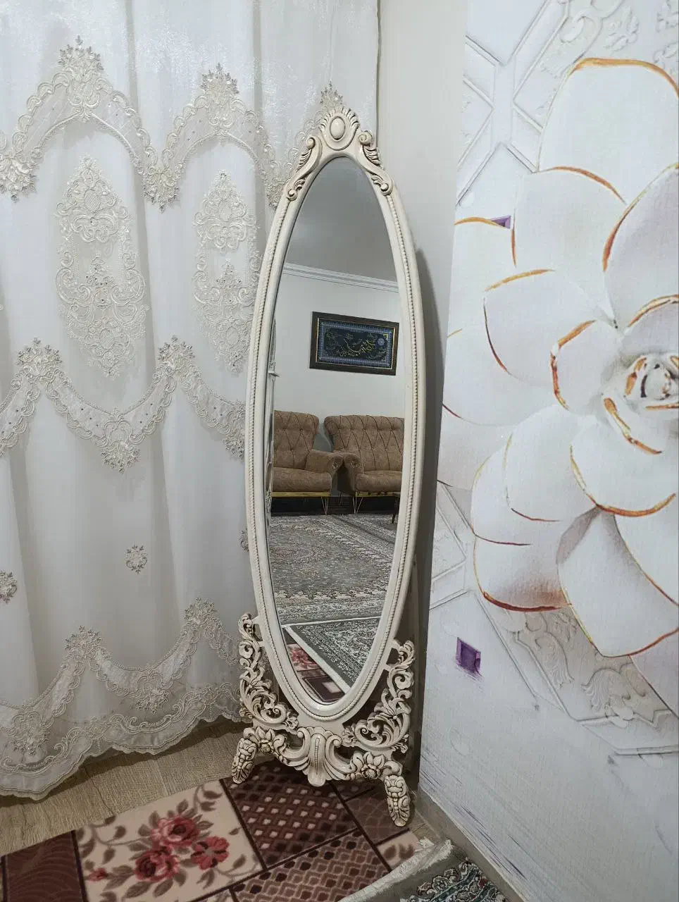 فروش یک دست مبل ۷ نفره.بوفه.آینه.ساعت ایستاده|مبلمان خانگی و میز عسلی|سقز, |دیوار