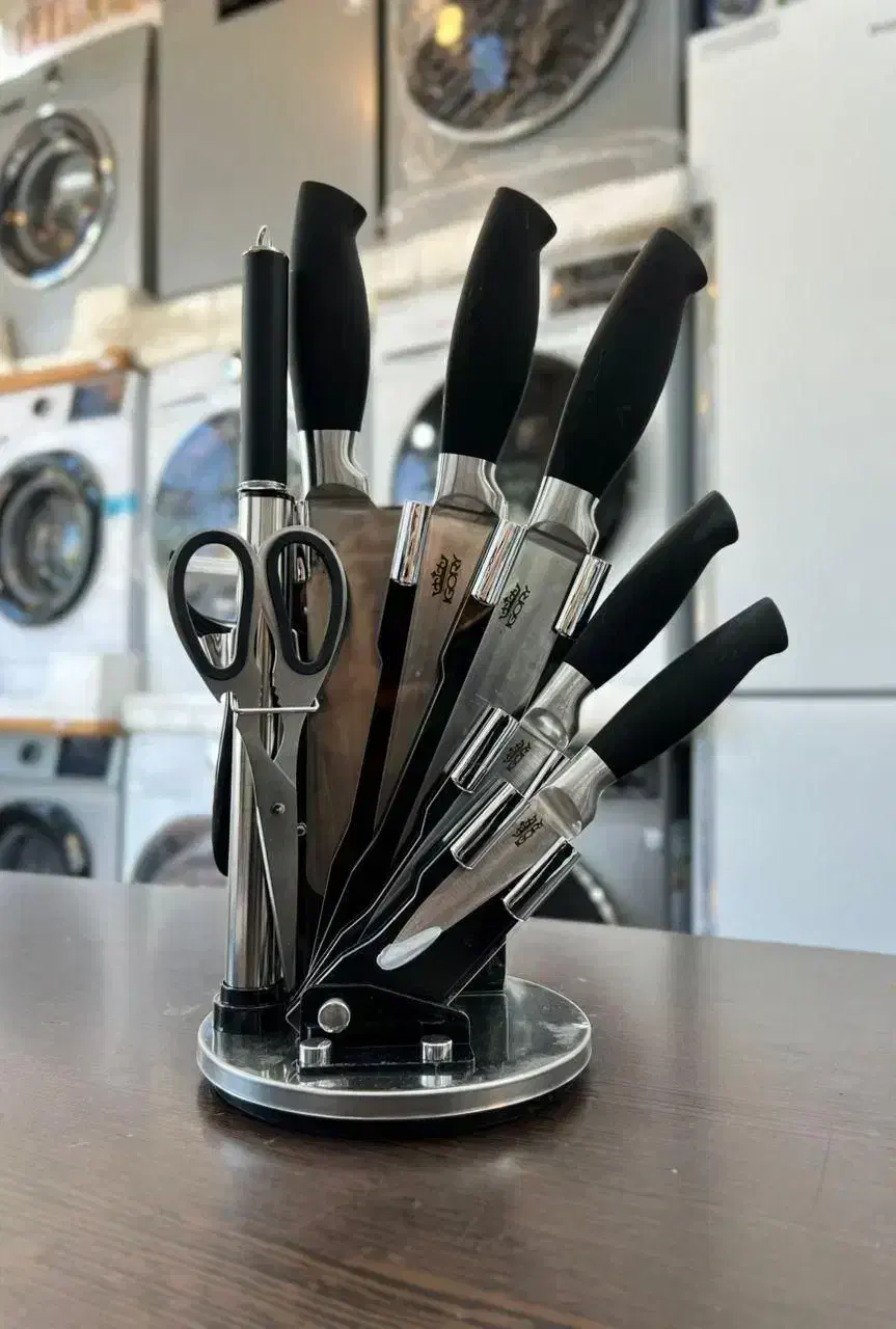 سرویس چاقو تمام استیل و رنگ بندی کارد و ساطور|ظروف پخت‌وپز|مشهد, گلشور|دیوار
