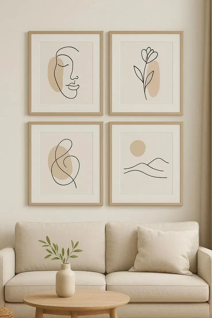 انواع تابلوهای لاین آرت مینیمال|تابلو، نقاشی، عکس|تهران, شهران شمالی|دیوار