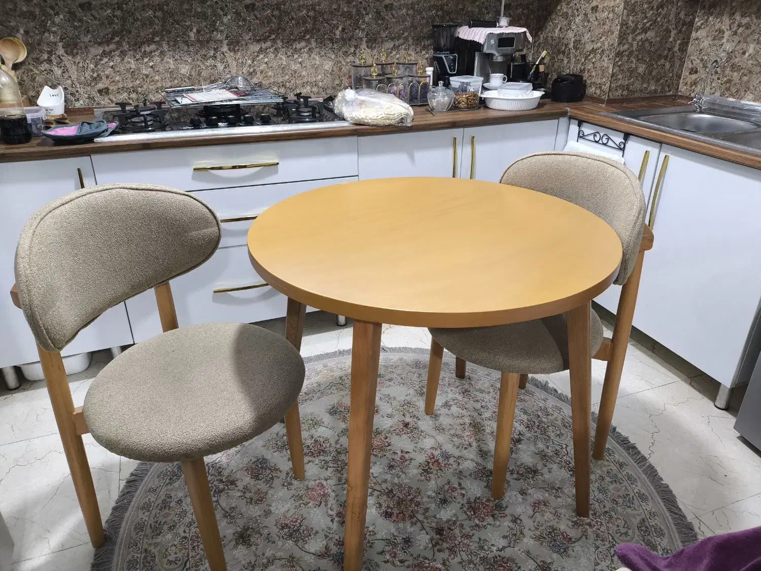 فروش میز ناهار خوری دونفره چوبی|میز و صندلی غذاخوری|قدس, شهر‌قدس|دیوار