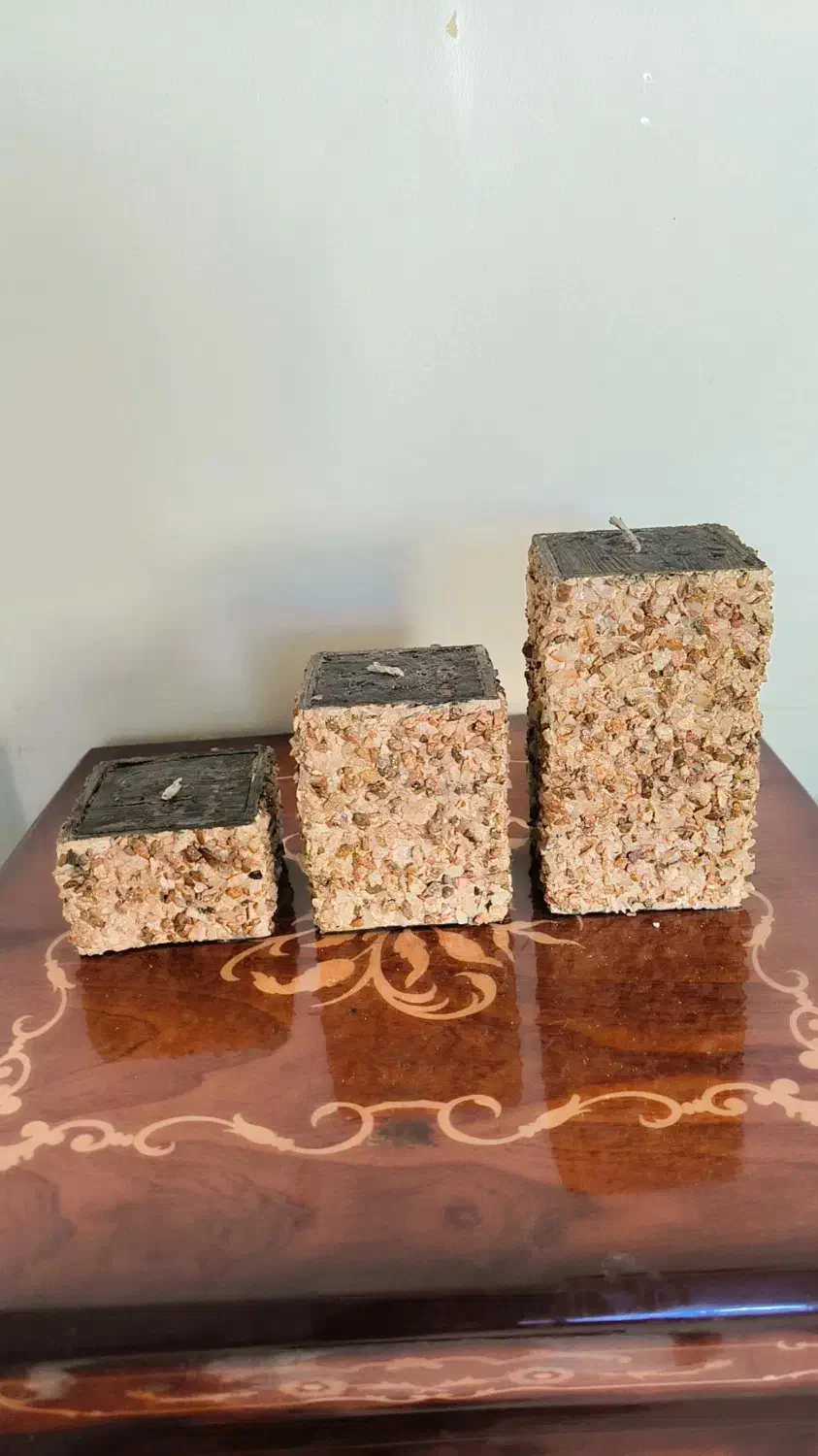 شمع سهتایی سنگی|صنایع دستی و سایر لوازم تزئینی|اصفهان, طامه|دیوار