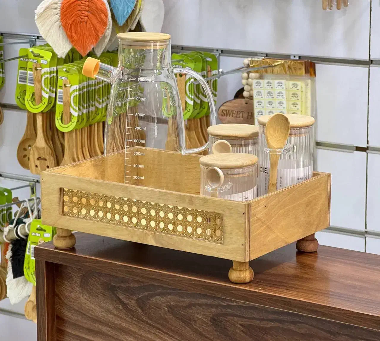 رایزر بامبو طرح حصیر مخصوص کنار گاز|آبچکان و نظمدهنده ظروف|سیرجان, |دیوار