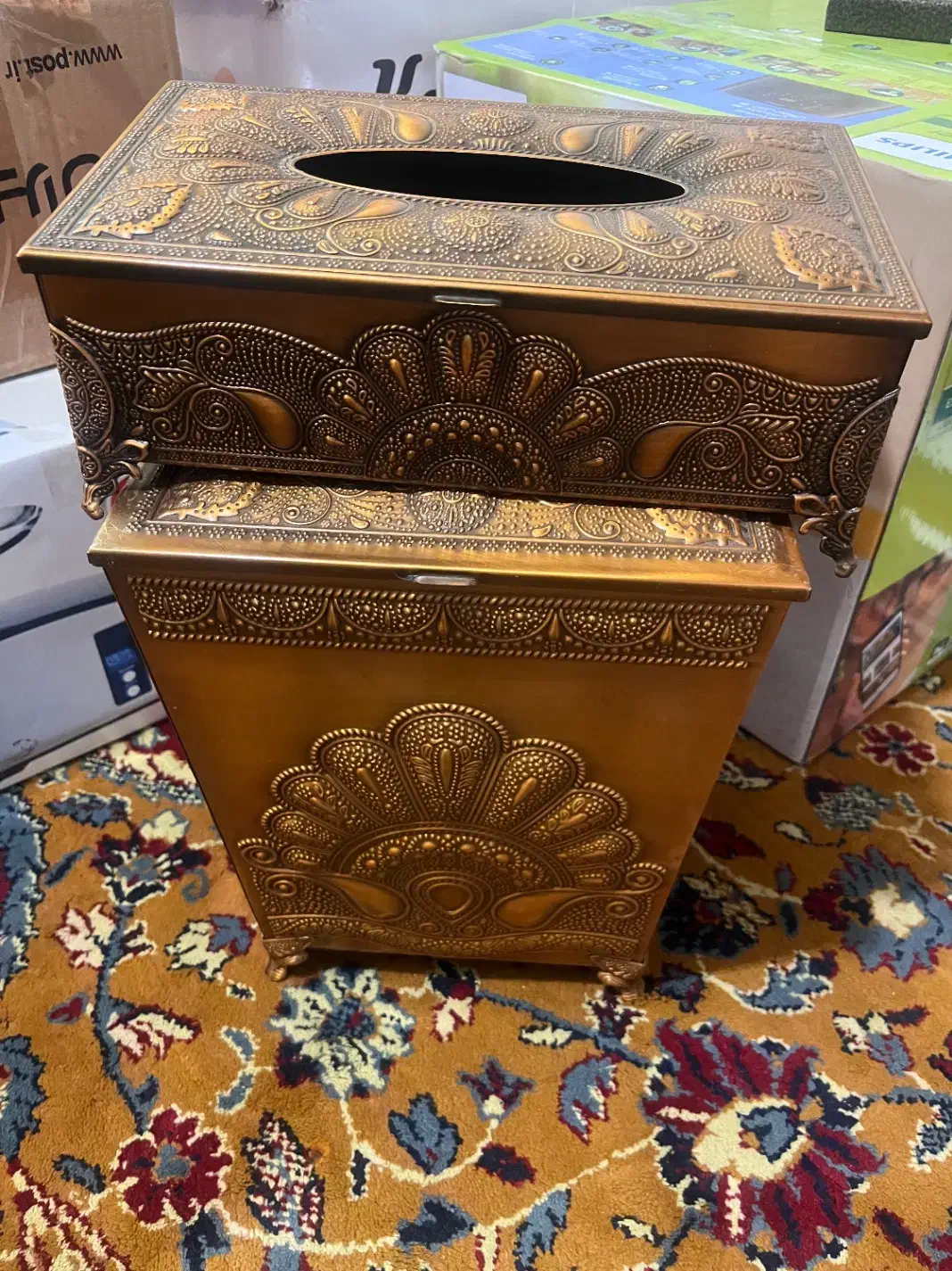 سطل و جا دستمال پیوتر نو|صنایع دستی و سایر لوازم تزئینی|نهاوند, |دیوار