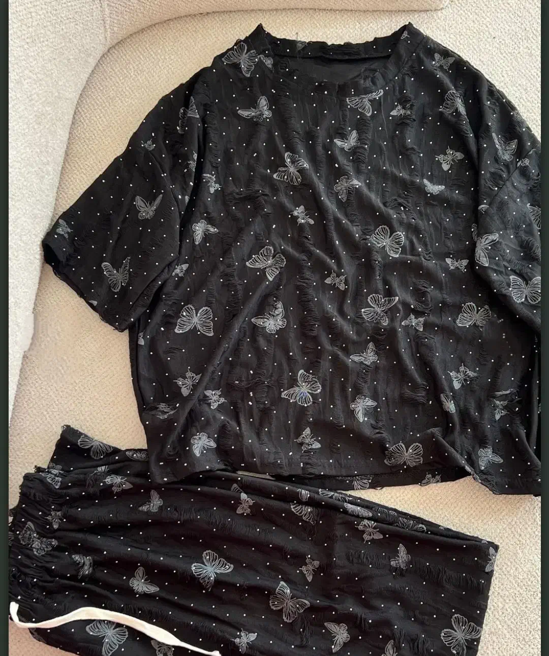 ست تیشرت و شلوار پروانه ای زاپدار نگینی|لباس|خرمآباد, |دیوار