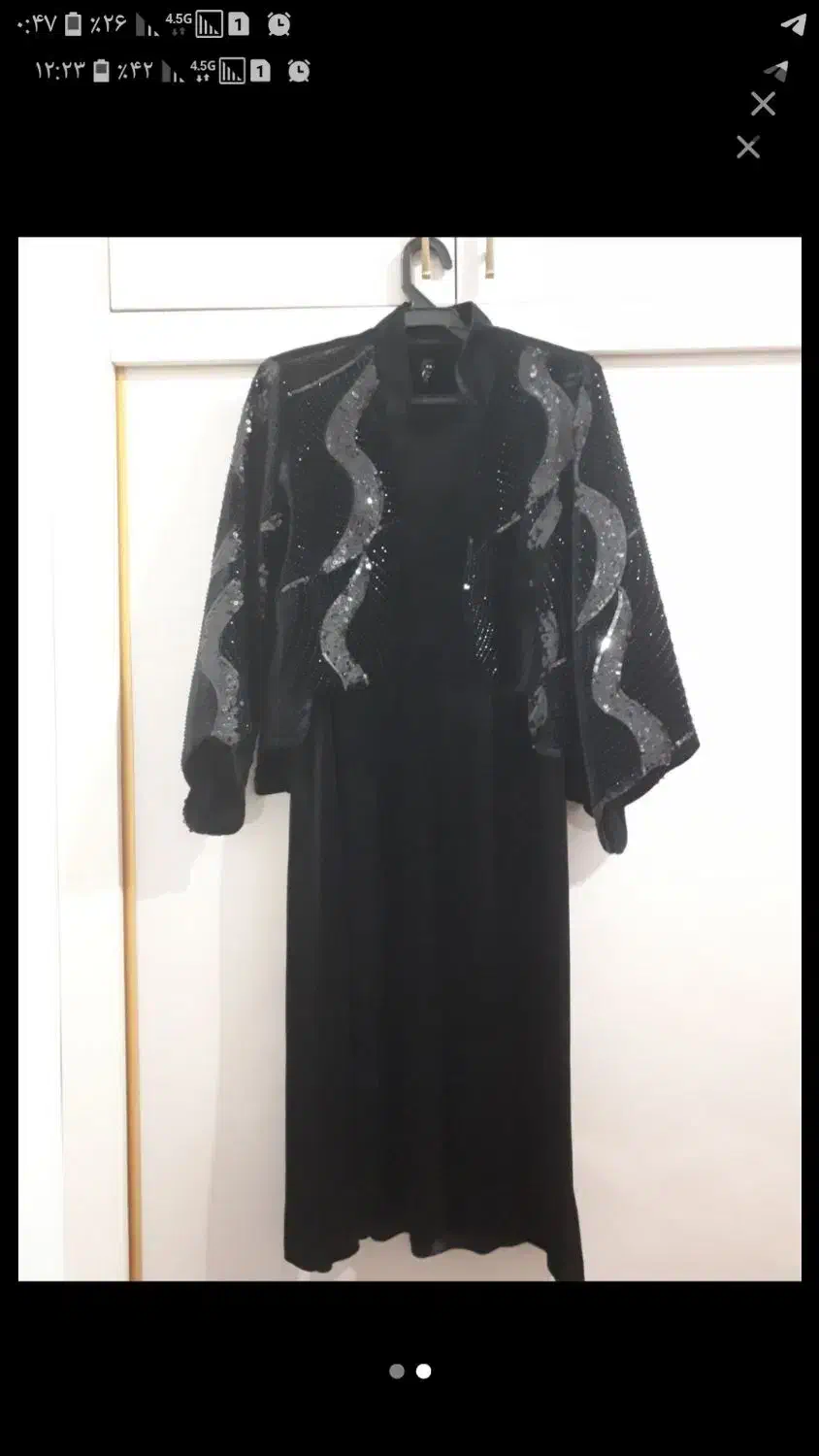 مانتو دوتیکه مخمل بلند سایز ۲|لباس|باسمنج, |دیوار