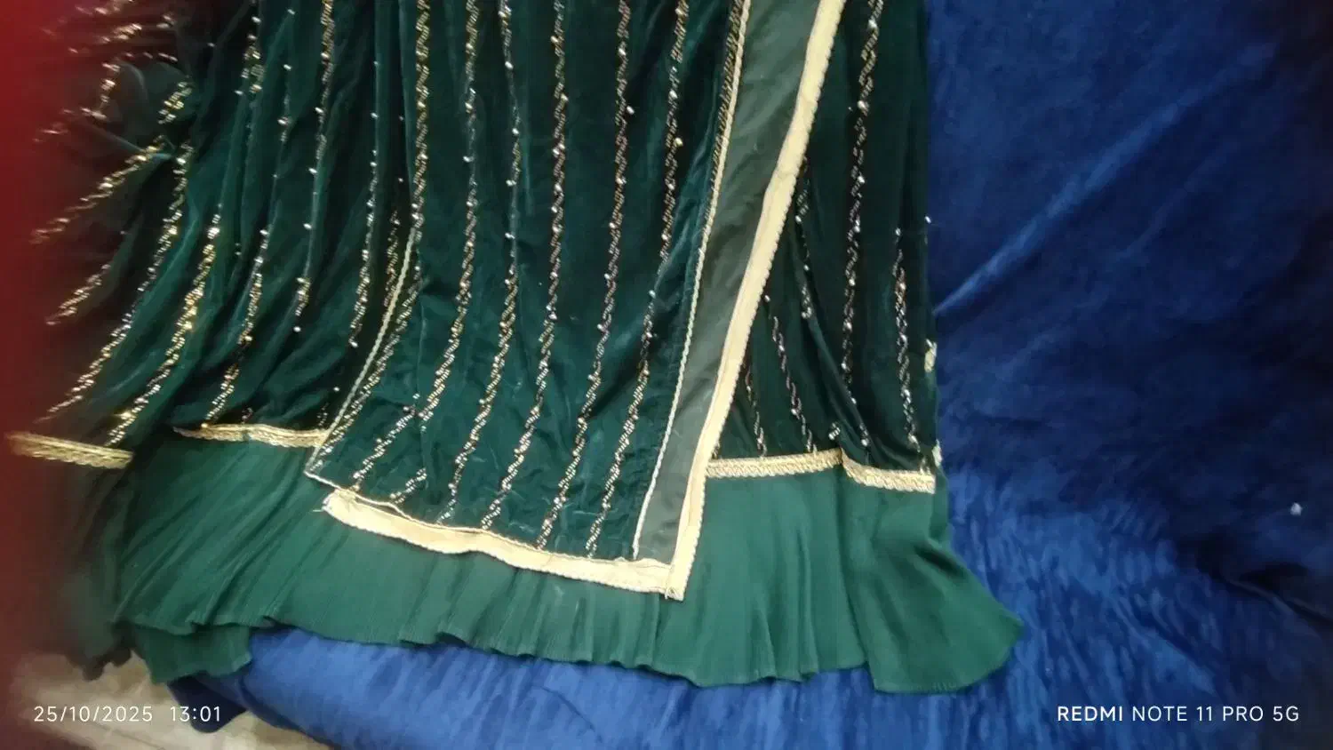 لباس محلی مخمل سبز ماشی خوشرنگ تمیز نو|لباس|یاسوج, |دیوار